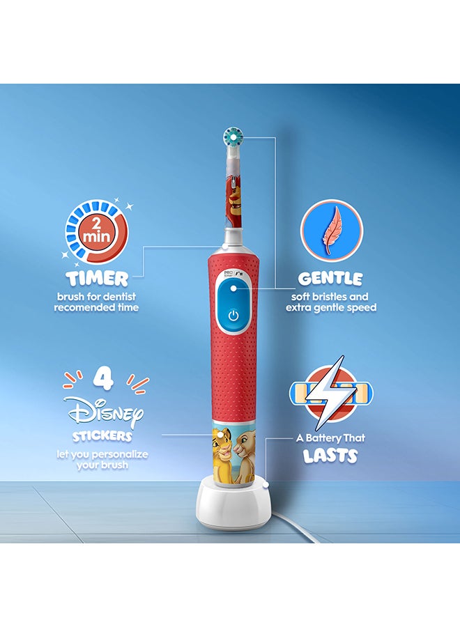 Oral-B Vitality 300 Kids Disney The Lion King Rechargeable Toothbrush, 3+ Years, Extra Sensitive Mode Brush Head, 2 Cleaning Modes - D103.413.2K - Image 2